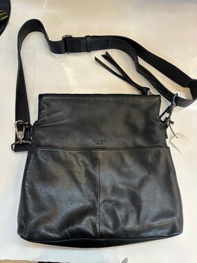 margot Black Leather Shoulder Crossbody Bag